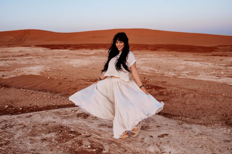 Birthday photoshoot in Southeast New Mexico desert with female portrait client at golden hour