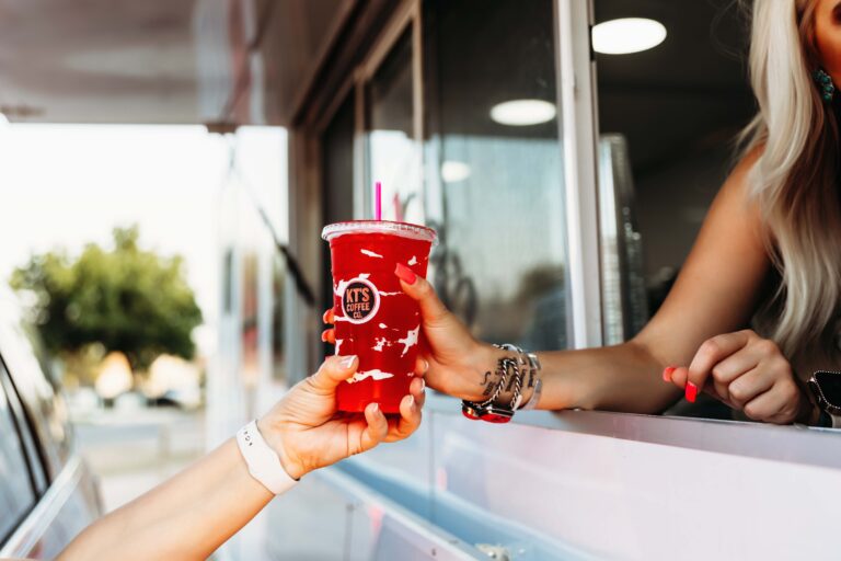 KT’s Coffee Co. Carlsbad NM branding photography by Hannah Nichole Photography featuring handcrafted drinks, cozy coffee stand details, and the owner with her son—the heart behind the business.